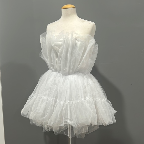 Fashion Nova Dresses & Skirts - White tulle mini dress, size XL